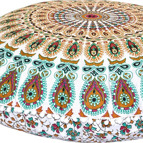 (Only Cover) Mandala Bohemian Meditation Floor Pillow Cover Home Decor, 32'' - Picture 4 of 5